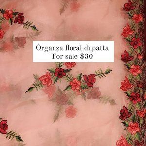 Floral Organza Dupatta